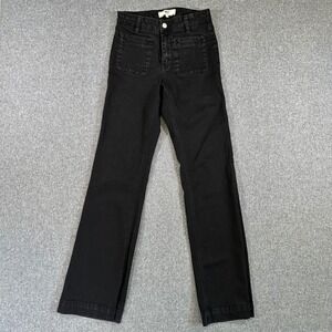 MKT Studio The Diana Flare Jeans Black High Rise Patch Pocket Denim Womens 27